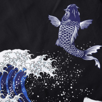 Harajuku Kanagawa Wave fish coat - Thumbnail 2