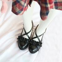 Bowknot Flounce Cross Strap Platform Heeled Shoes - Thumbnail 1