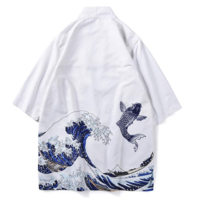 Harajuku Kanagawa Wave fish coat - Thumbnail 4