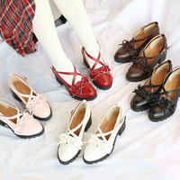 Bowknot Flounce Cross Strap Platform Heeled Shoes - Thumbnail 4