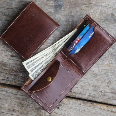 Hand personalize leather wallet, men's wallet - brown leather wallet - leather wallet men's gifts,card holder, gift wallet,