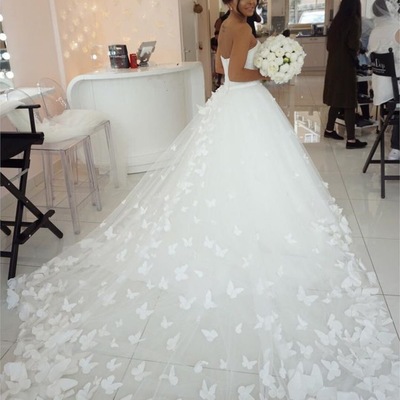 Strapless wedding dresses with butterfly - Thumbnail 3