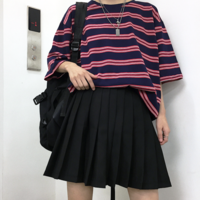 Free Shipping-UNISEX GREEN / NAVY STRIPED TEE - Thumbnail 3