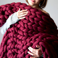 Fashion Hand Made Knit Blankets, Woollen Blanket, Summer Air conditioning blanket - Thumbnail 1