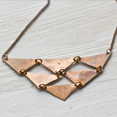 Copper Triangles Necklace