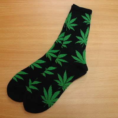 Weed marijuana pattern socks black/green color - Thumbnail 5