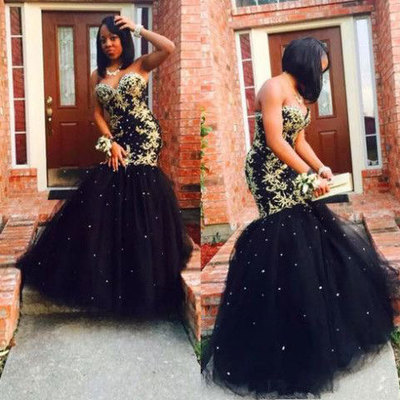 Mermaid Sweetheart Prom Dresses with Appliques