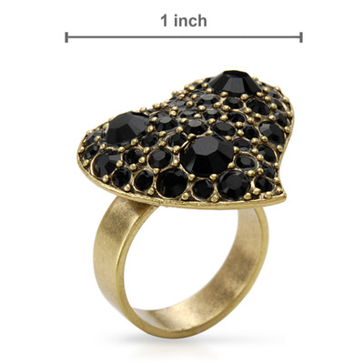 Pilgrim crystal heart ring