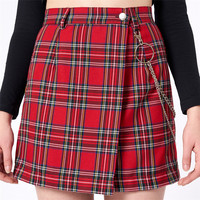 TARTAN MINI WRAP SKIRT WITH CHAIN - Thumbnail 1