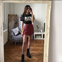 TARTAN MINI WRAP SKIRT WITH CHAIN - Thumbnail 4