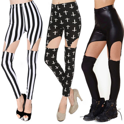 Womens thigh split leggings