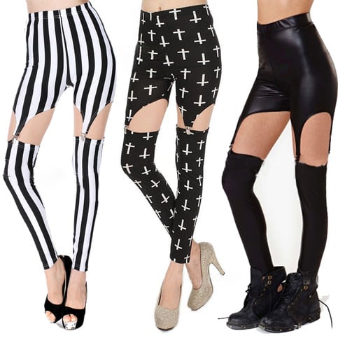 Womens Thigh Split Leggings