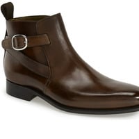 Handmade Men's jodhpurs Boot, Men's Dark Brown Leather Buckle Classic Boot. - Thumbnail 1