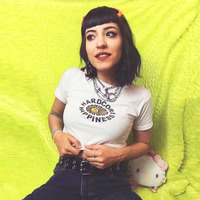 "HARDCORE HAPPINESS" CROP TEE - Thumbnail 2