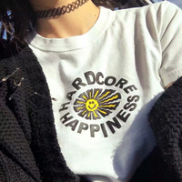 "HARDCORE HAPPINESS" CROP TEE - Thumbnail 4