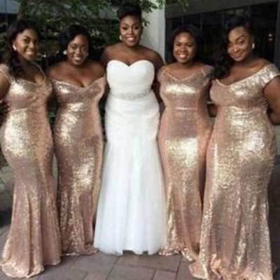 Mermaid plus size sequined bridesmaid dresses - Thumbnail 5