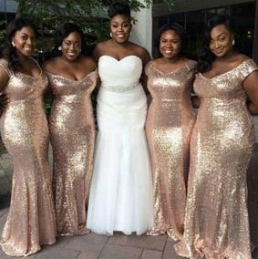 Mermaid Plus Size Sequined Bridesmaid Dresses