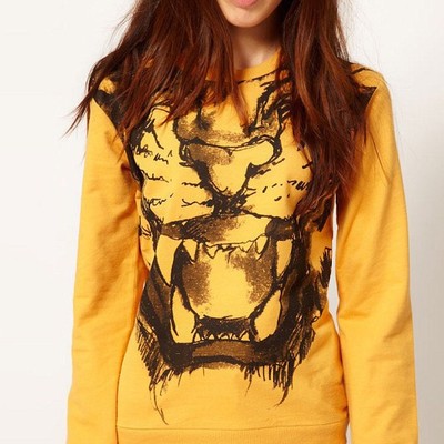 Tiger print pullover