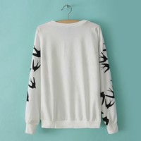 Swallow Print Pullover - Thumbnail 1