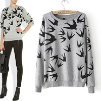 Swallow Print Pullover - Thumbnail 2