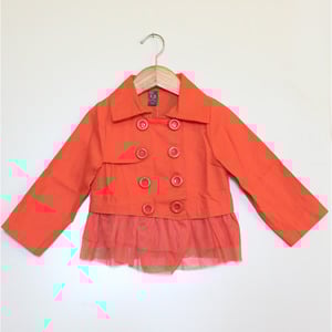 Orange Double Button Lace Coat