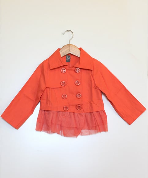 Orange Double Button Lace Coat