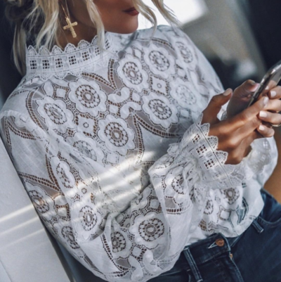 Women's Sexy Long Sleeve Lace Top