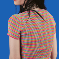 Free Shipping-RAINBOW STRIPED TOP - Thumbnail 1