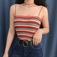 Chic Colored Stripe Crop Top - Thumbnail 2