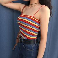 Chic Colored Stripe Crop Top - Thumbnail 3
