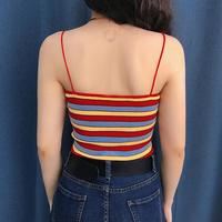 Chic Colored Stripe Crop Top - Thumbnail 4