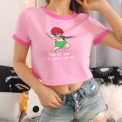 Angel Pastel Pink Color Block Tee