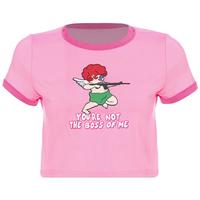 Angel Pastel Pink Color Block Tee - Thumbnail 3