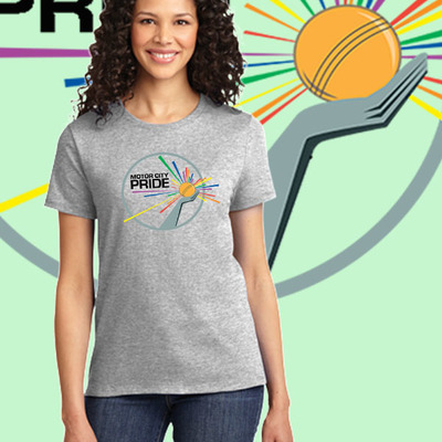 Motor city pride logo athletic womens t-shirt