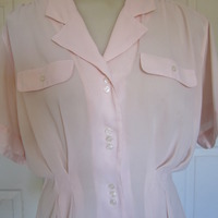 SOLD Vintage Pink Blouse  - Thumbnail 1