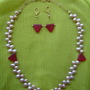 Pink Freshwater Pearl Necklace/Earrings Sold Separate (20")-2