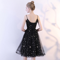 Cute black v neck short prom dress, homecoming dress - Thumbnail 4