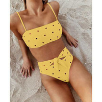Sexy Love Print Swimsuit Bikini - Thumbnail 3