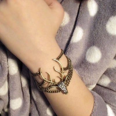 Rhinestone antler bracelet