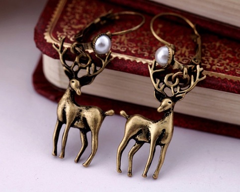 Pearl Deer Earrings