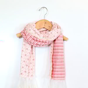 Pink Stripe Lace Scarf
