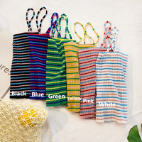 Color Block Stripe Camisole Knit Top - Thumbnail 4