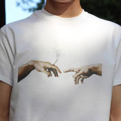 Free shipping-"cigarette of adam" tee - Thumbnail 3
