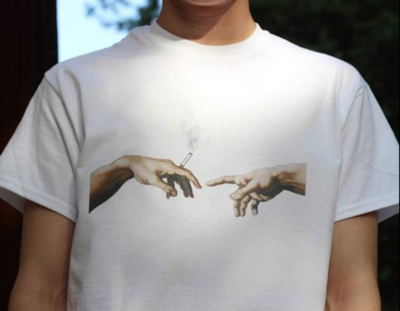 Free Shipping-"CIGARETTE OF ADAM" TEE
