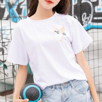 Japanese Crane Embroidered Tee - Thumbnail 2