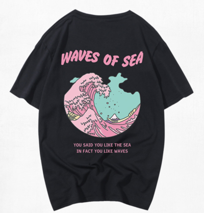 PASTEL GOTH WAVES OF SEA T SHIRT
