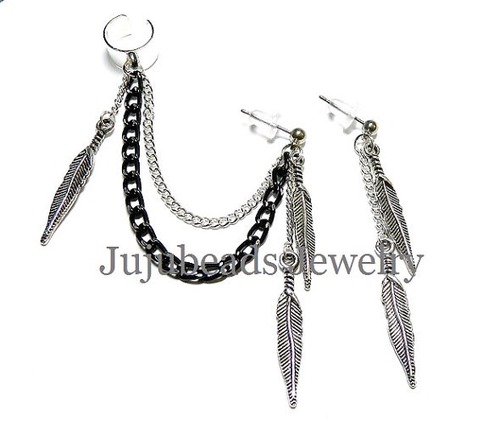 Feather Falls - Chain Ear Cuff Earring Set