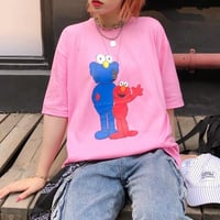 Cookie Monster and Elmo Printed Tee - Thumbnail 1