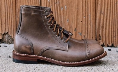 New Handmade Men Cap Toe Ankle High Leather Dark Brown Casual Boots