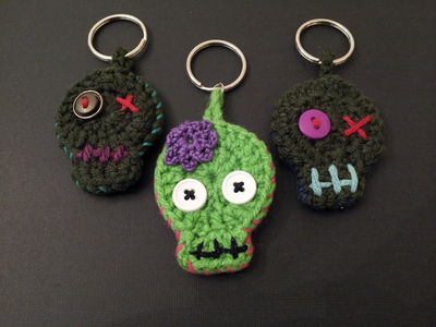 SUGAR SKULL / ZOMBIE  KEY CHAIN 